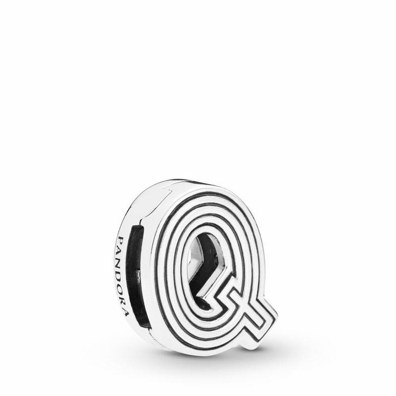 Pandora Reflexions™ Letter Q Clip Charm - Sterling Silver/Silicone - Canada | PX5024EI